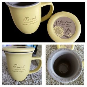 ABBEY PRESS MUG w/ Coaster/Topper (Yellow): FRIENDS” Proverbs 17:17